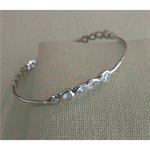 Silpada Magnifique Bangle Bracelet CZ & 925 Sterling Silver